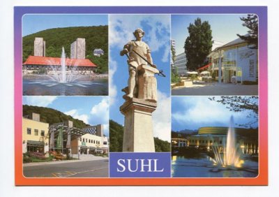 AK Suhl Hotel Thüringen Waffenmuseum Congress Centrum Waffenschmied Denkmal