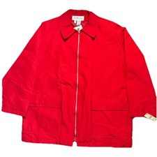   VINTAGE Talbots Full Zip Blazer Jacket Coat Red Shoulder Pads NEW Y2K 1990s