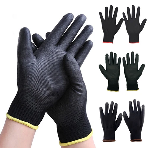 12Pairs PU Nitrile Coated Work Gloves Safety Grip Non-slip Builder Garden S/M/L - Bild 3 von 35