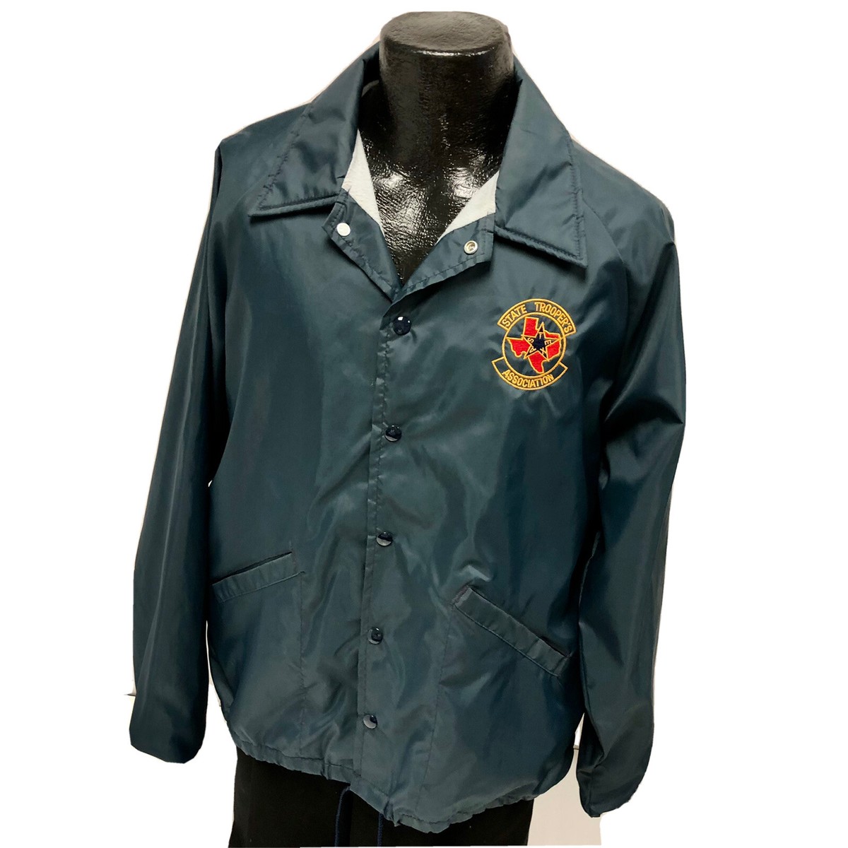 Vtg 70 80's Swingster Blue Nylon Police Cop Coat Texas STATE