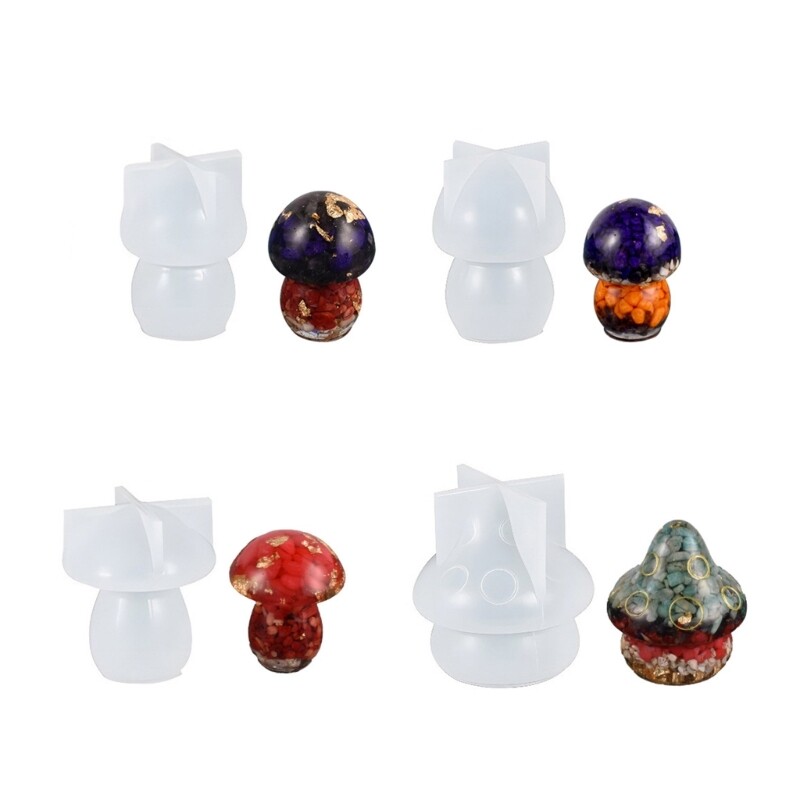 4 Styles Mushroom Silicone Molds for Resin Christmas DIY Crafts