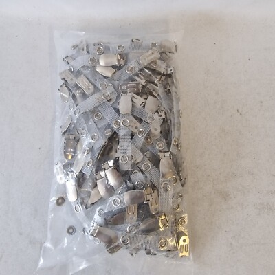 100x Krokodil Abzeichen Clips für Ausweis Abzeichen Halter Metall - Kostenloser Versand Brandneu