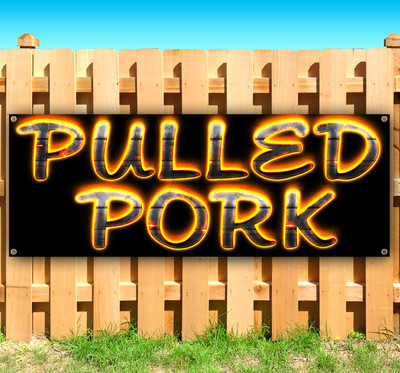 PULLED PORK BBQ Advertising Vinyl Banner Flag Sign Many Sizes Available SB07360