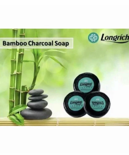 Longrich Bamboo Charcoal Brightening Black Soap 1 Bar/2 Bars/3 Bars, Acne Cure