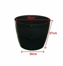 Black Plant Planter Barrel Tub Pot Garden Patio Out/ Indoor Flower Tray Plastic