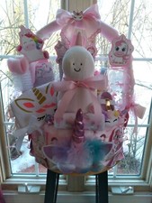 Baby Girl Unicorn Diaper Cake  Magical Diaper Cake Diaper Cakes  Baby Shower