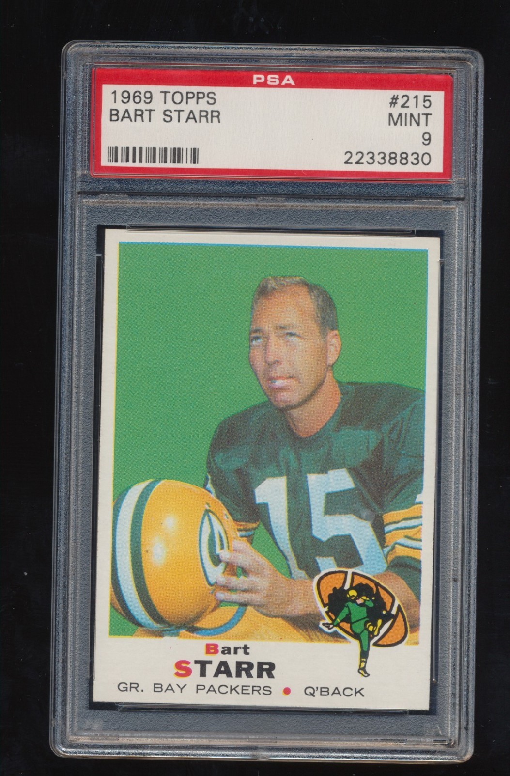 PSA 9  1969 Topps Football  Bart Starr  # 215    Mint