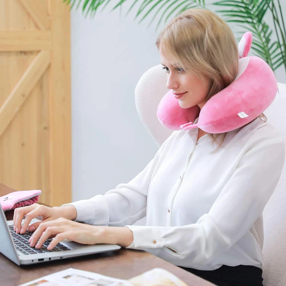 Travel Pillow, Memory Foam Neck Pillow with 360-Degree Comfortable Airplane P...