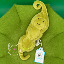 Jellycat VIVACIOUS PEA New NWT RETIRED Soft Plush RARE HTF See Tag Vegetable Toy
