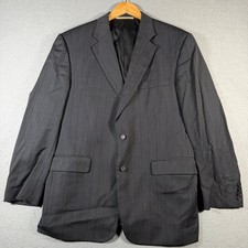 Burberry London Mens Charcoal Pinstripe Wool Suit Jacket Blazer 42R Kensington