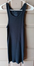 Hanes Stretch Ribbed Tank Black Tank Top Womens Small