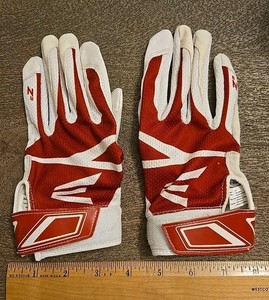 EASTON Z3 YOUTH XL BATTING GLOVES White/Red See All Pics And Description 