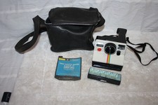 Vintage Original Polaroid SX-70 OneStep White Rainbow Stripe Land Camera Works