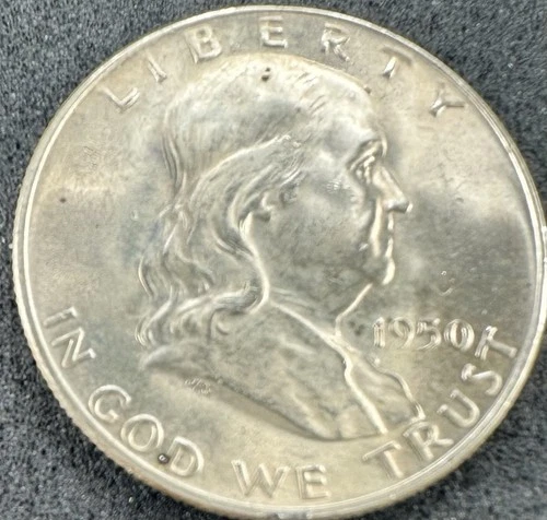 1950-D Franklin Half Dollar BU 90% Silver Brilliant Uncirculated Coin