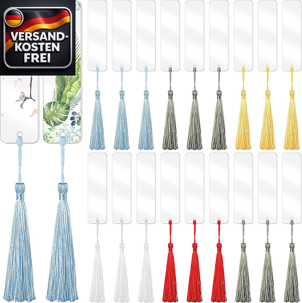 Blanko Acryl Lesezeichen Set Mit Bunten Quasten FüR Diy Basteln Und Geschenkidee-image