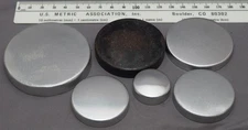 Six Vintage Metal Large Format Camera Lens Caps