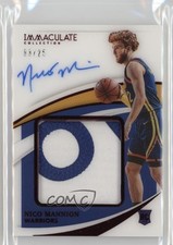 2020-21 Panini Immaculate Premium Red 3/25 Nico Mannion #PPA-NMN Patch Auto b8h