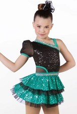 Dance Costume Medium Child Teal Weissman 14727 Jazz Tap Musical Theater Dress