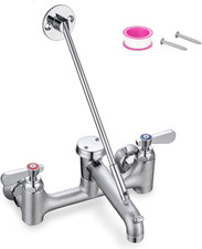 8 Center Commercial Mop Sink Faucet with Vacuum Breaker Wall Mount Heavy-Duty