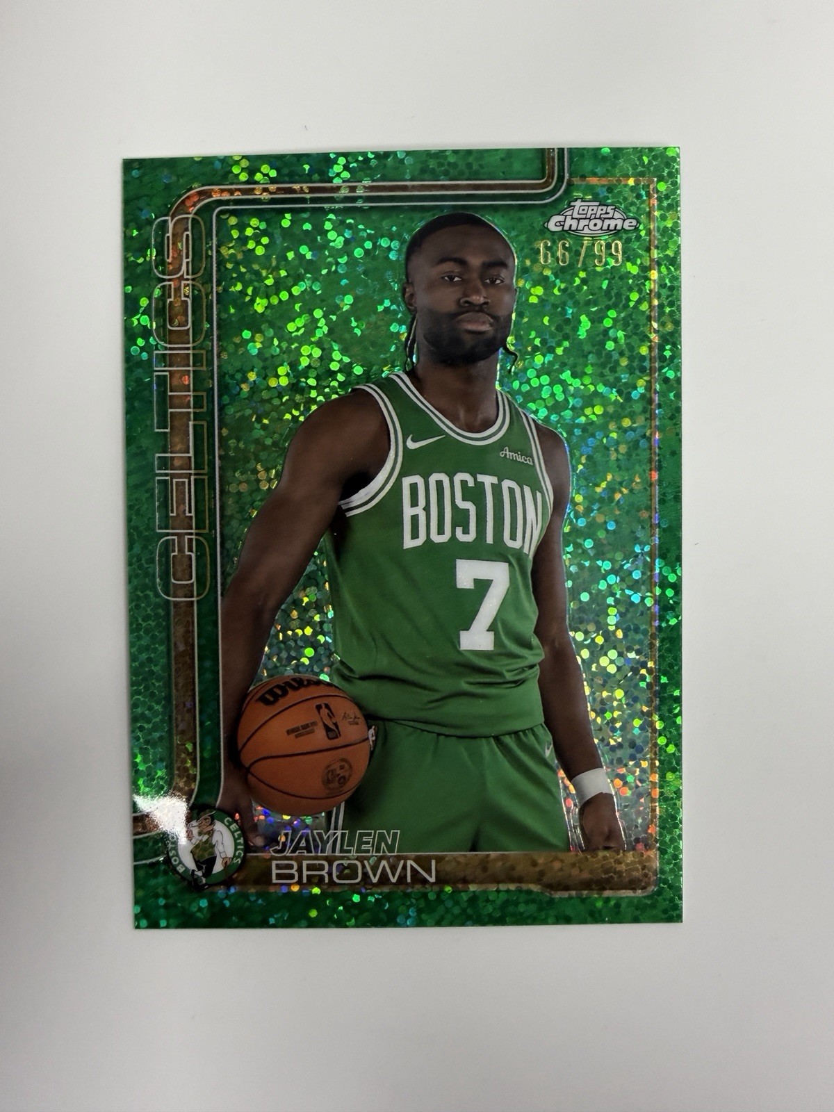 2025-26 Topps Chrome - Image Variation Jaylen Brown Green Speckle Refractor /99