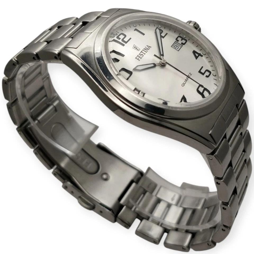 Festina Date F16364 40mm 2000s Quartz Miyota LEBROCANTHEURE MONTRE VINTAGE WATCH - Photo 3/4