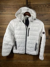 Abercrombie & Fitch Hooded Puffer Down Vest Womens Small White Jacket