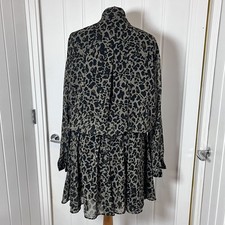 MANGO Grey  & Black Animal Print Dress - Size 14 EU XL