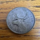 Canada 25 Cents 1944 Silver Caribou King George VI Coin KM#40