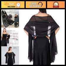 Elegant Sheer Chiffon Shawl Wrap for Women - Soft Evening Dress Accessory, Weddi