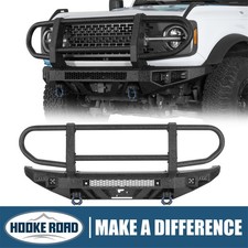 Hooke Road Front Bumper Brush Grille Guard Push Bull Bar Fit 21-26 Ford Bronco