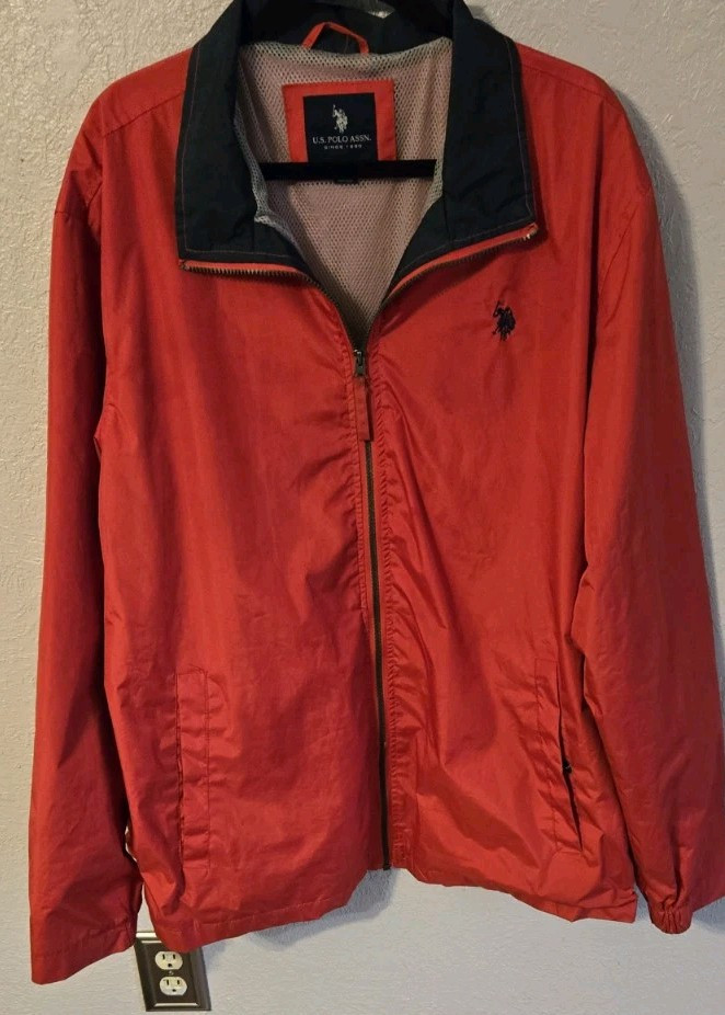 Giacca US Polo Assn Uomo Pony Logo Essential Giacca a Vento Rosso Taglia XL