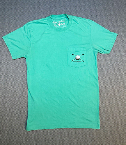 Rowdy Gentleman The Pocket Tee Men's Green Golf Graphic Pocket T-Shirt Size S