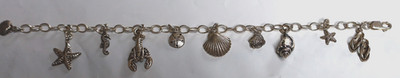Annaleece by Devries Sterling Silver 925 Nautical 7 1/2'' Charm Bracelet 15 GTW