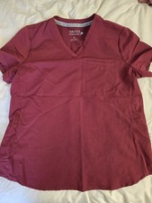 Fabletics Scrubs Dark Red Top Jogger Pant