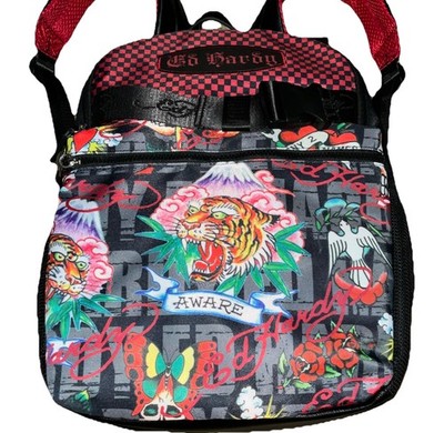 ED HARDY ICONIC TATTOOS Screaming Tiger Skate Backpack Skull  display picture 1