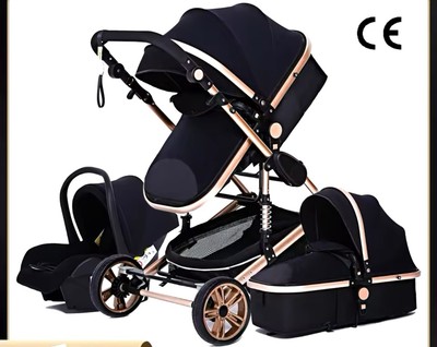 Baby Stroller 3 in 1 Easy Folding Stroller Travel Portable Carriage Safety Seat