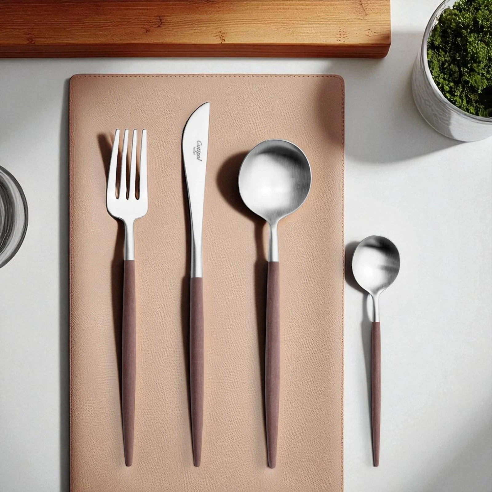 Cutipol Goa GOA BROWN 24 PIECES SET + ladle + serving spoons