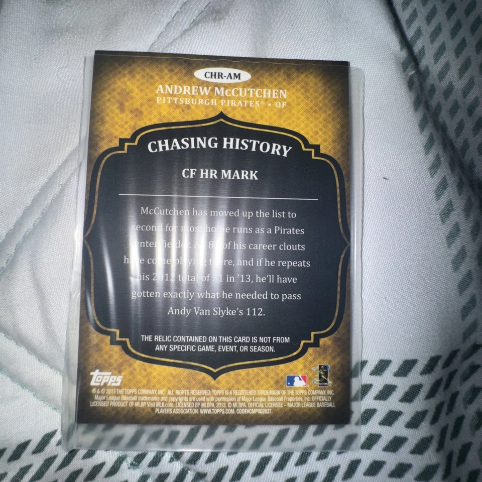 2013 Topps - Chasing History Relic Andrew McCutchen #CHR-AM (MEM) — 第 2/2 张图片