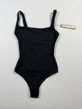 Skims Fits Everybody Square Neck Thong Bodysuit Size XS Onyx