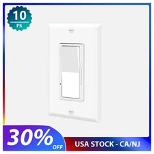 Decora Dimmer Light Switch Single Pole / 3-Way - LED / 600W Incandescent 10Pack