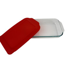 Pyrex MINT 233 Large Glass 3qt Casserole Baking Dish 13"x9" Pan Handles with Lid