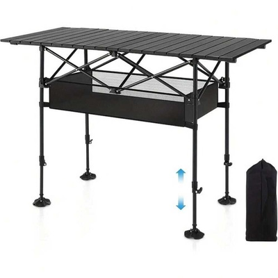 #ad #ad Black Medium Stainless Steel Folding Camping Table with Carry Bag $26.95