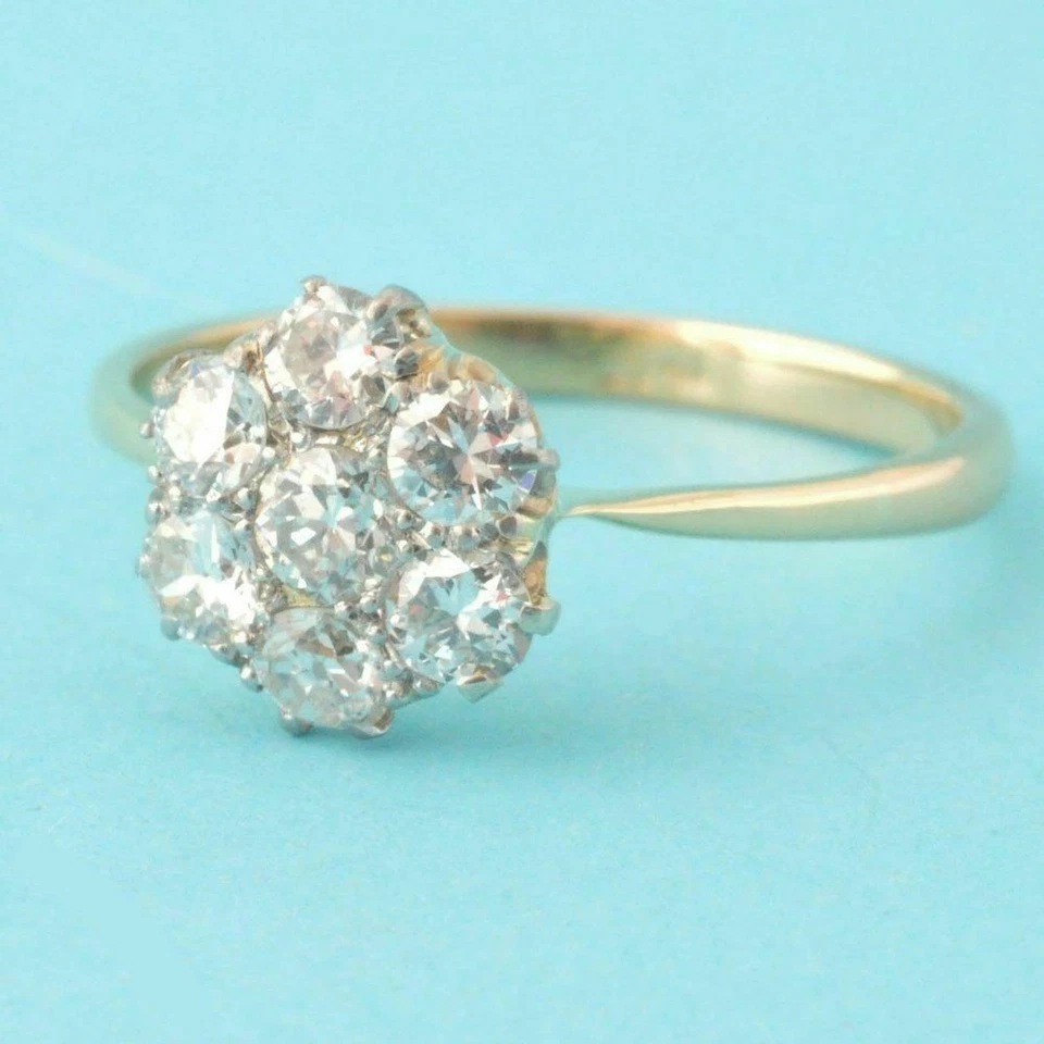 1ct Round-Cut Lab-Created Diamond Solitaire Cluster Engagement Ring 14K W Gold - Image 3 of 4