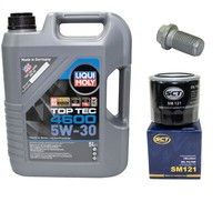 MotoröL Set 5W-30 5 Liter + ÖLfilter SM 121 + Schraube FüR Mitsubishi Galant 2.4
