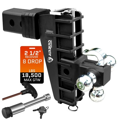 #ad Heavy Duty Adjustable Trailer Hitch 2.5quot; Receiver 8quot; Drop Tow Hitches amp; Hook $140.39