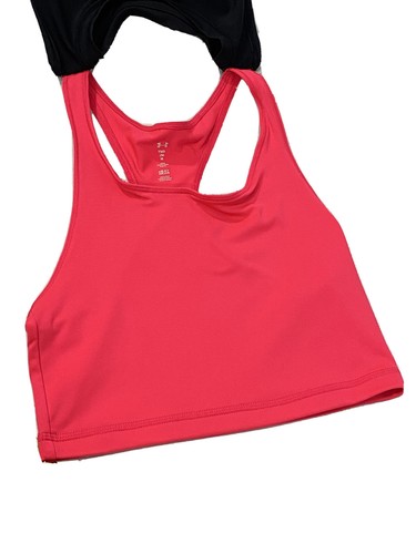 Under Armour Tank Top Girls Size Medium M Black Pink 2 Pieces Top - Picture 5 of 6