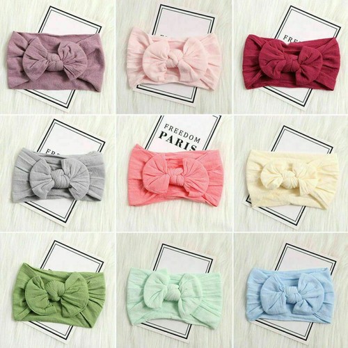 Baby Mädchen Hasenschleifen Kinder Turbanknoten Kaninchen Stirnband Schleife Haarbänder Kopfwickel - Bild 1 von 20