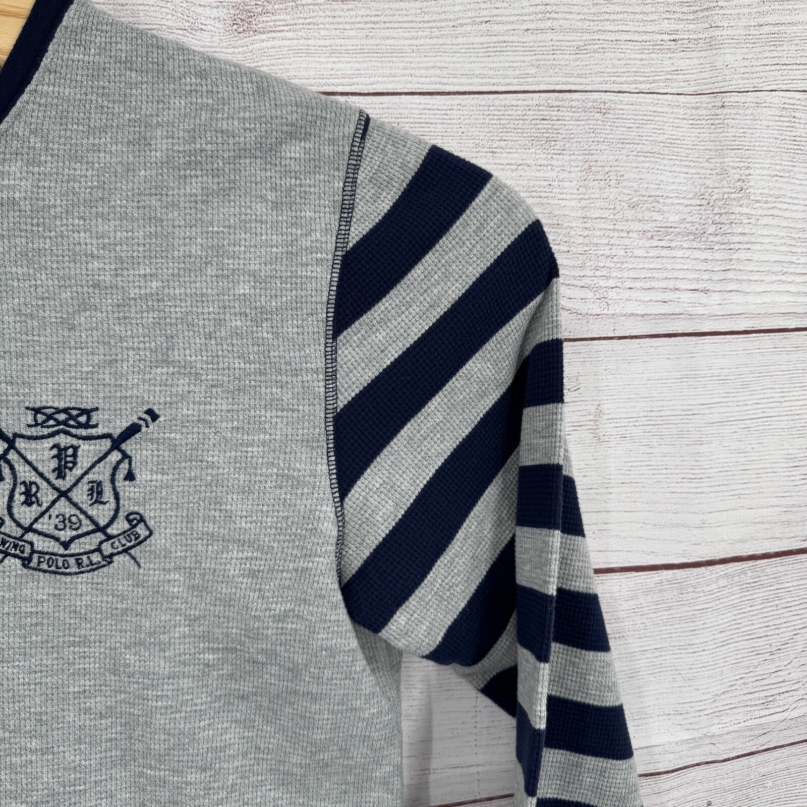 FILA Polo Ralph Lauren Rowing Club camicia grande manica lunga maglia waffle