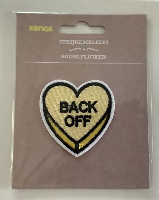   Aufbügler Herz  back off  Aufbügelbild Flicken Patch  