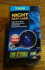 Exo Terra Night Heat Lamp Bulb - Reptile Black Night Vision 75 Watt NEW